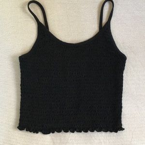 stretchy black cropped tank